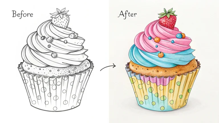 Cupcake Coloring Page