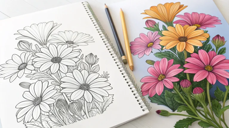 Flower Coloring Pages for Adults