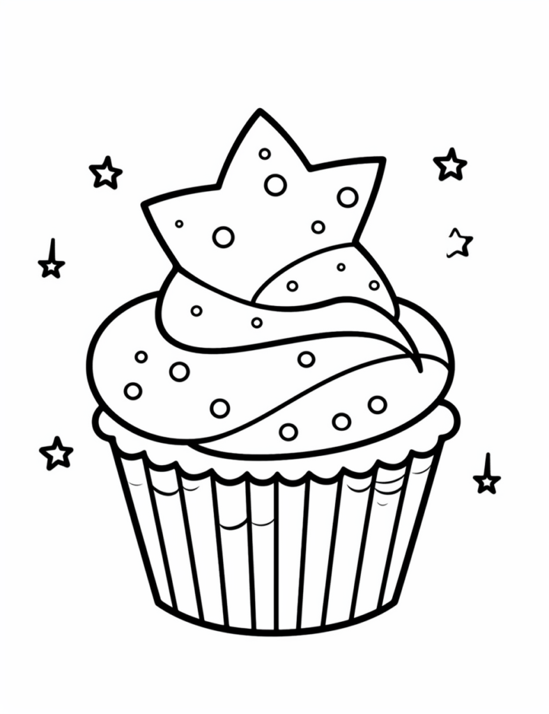 Cupcake Coloring Page