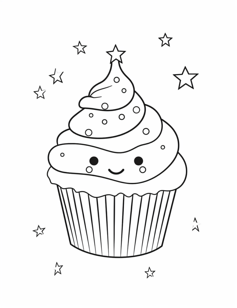 Cupcake Coloring Page