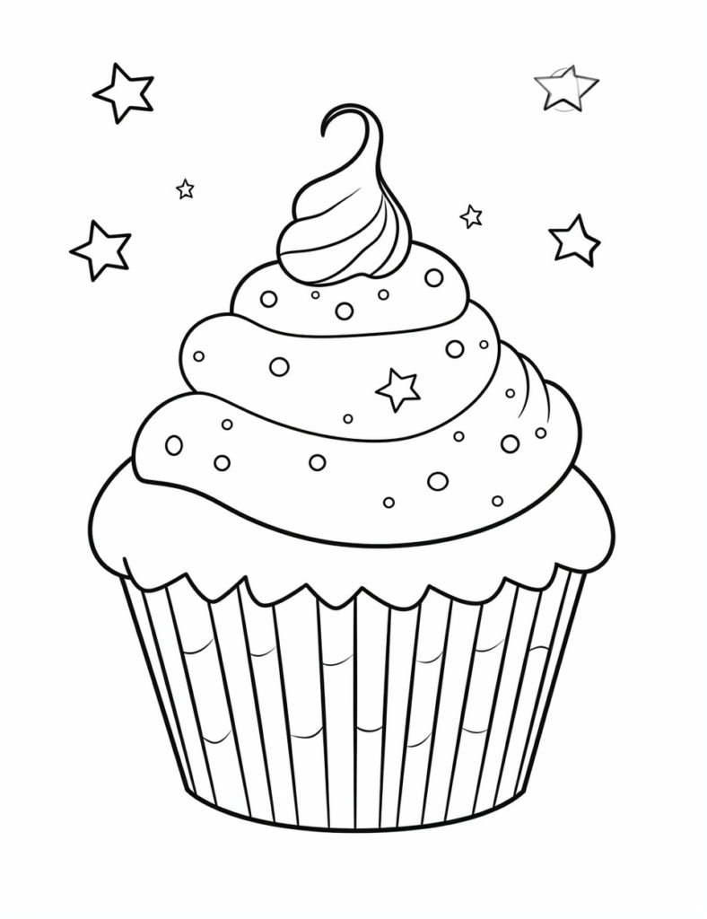 Cupcake Coloring Page