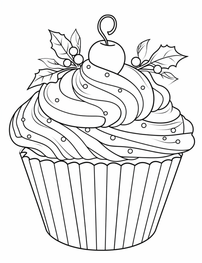 Cupcake Coloring Page