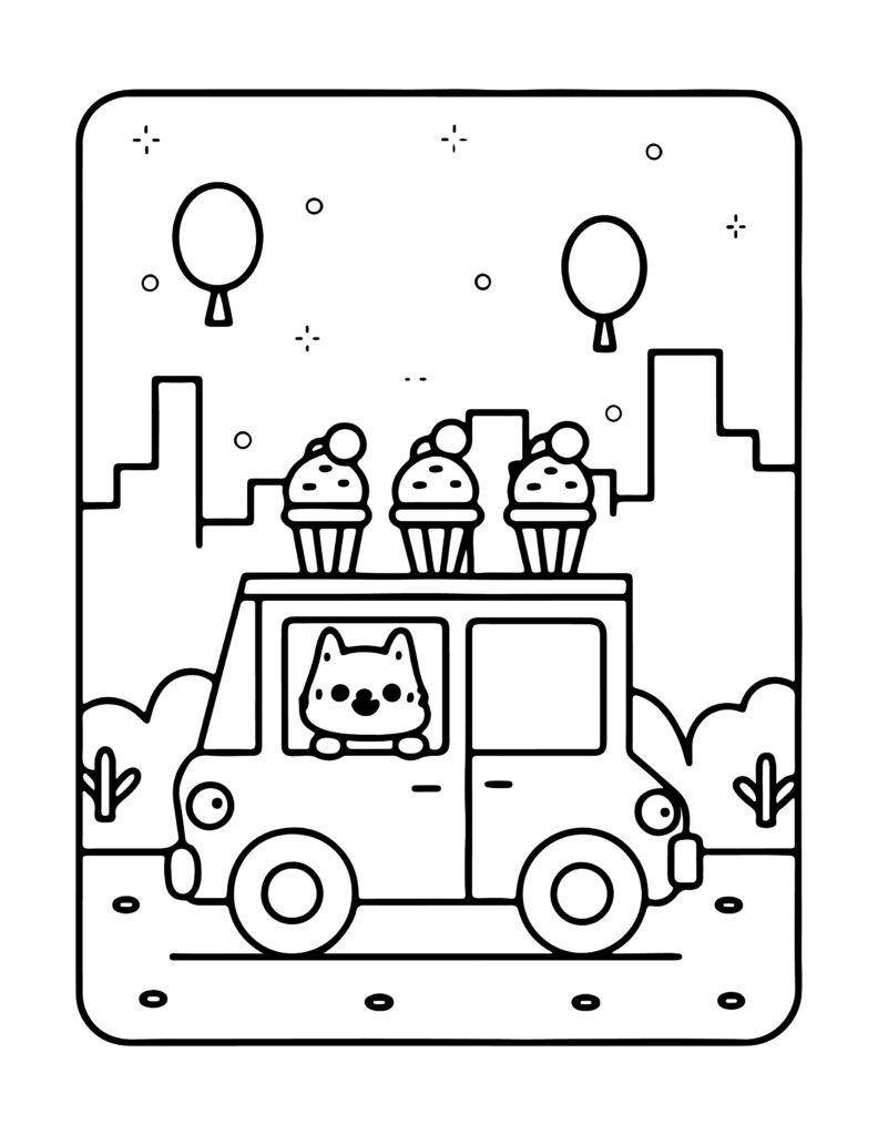 Cute Summer Kawaii Coloring Pages
