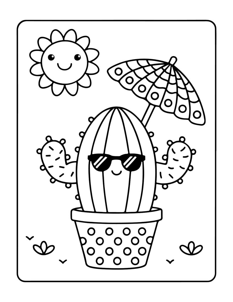 Cute Summer Kawaii Coloring Pages