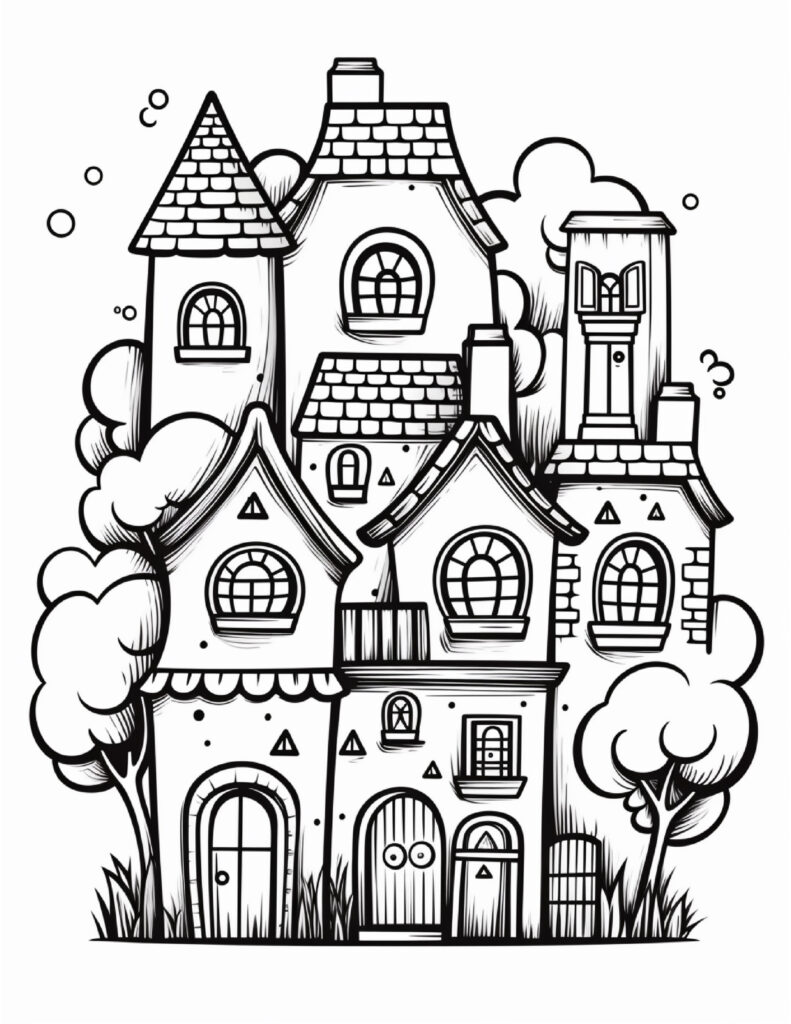 Adorable Town Coloring Pages