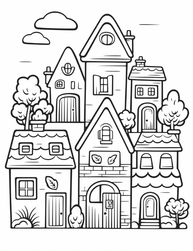 Adorable Town Coloring Pages