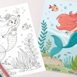 Cute Mermaid Coloring Pages Printable