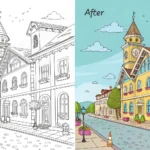 Adorable Town Coloring Pages